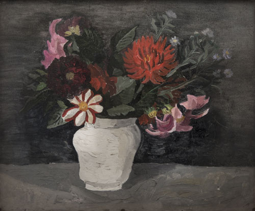 Dahlias in White Jar, Tréboul, 1929 (aka The White Vase). Please click to see an enlarged image